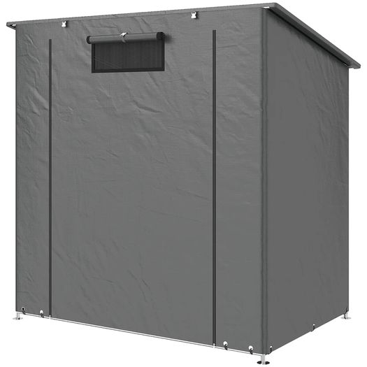 Garage Tent 190x120 cm Waterproof Storage Tent with Roll-up Zipper Door, Vent Window Dark Gray