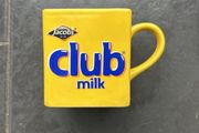 Vintage Cadbury's Club Milk Square Mug 1980s Retro Promo Cup