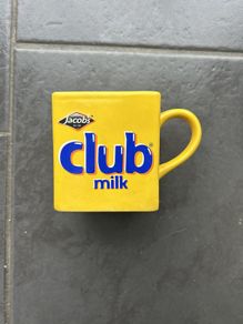 Vintage Cadbury's Club Milk Square Mug 1980s Retro Promo Cup