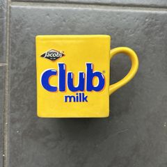 Vintage Cadbury's Club Milk Square Mug 1980s Retro Promo Cup