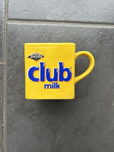 Vintage Cadbury's Club Milk Square Mug 1980s Retro Promo Cup