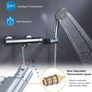 Thermostatic Shower Mixer Bar Single Lever Exposed Bath Shower Mixer Valve Anti Scald Tap, Hot Cold Water Mixer Constant Temperature Control for Bathroom - Chrome Image 3