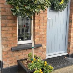Square solid oak wooden planter  45x45 H44 cm