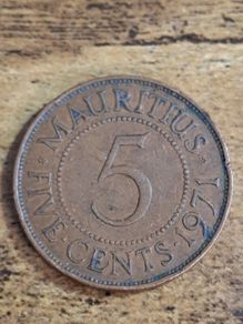 Mauritius 1971, 5 Cents Coin - free standard postage