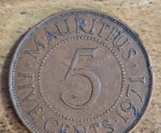 Mauritius 1971, 5 Cents Coin - free standard postage