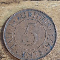 Mauritius 1971, 5 Cents Coin - free standard postage