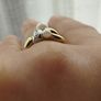 9ct Gold, Pearl and Diamond Ring, O/P 2.3g. Image 8