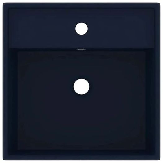 Luxury Basin Overflow Square Matt Dark Blue 41x41 cm Ceramic