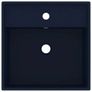 Luxury Basin Overflow Square Matt Dark Blue 41x41 cm Ceramic Image 2