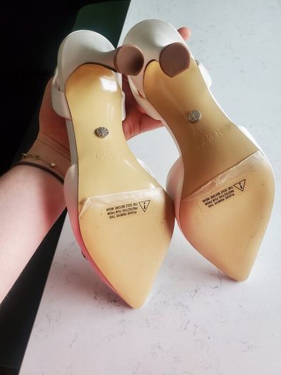New Ivory Satin Slingbacks