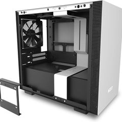NZXT H210i - Mini-ITX PC Gaming Case - Tempered Glass Side Panel - Integrated RGB Lighting - Steel Construction - White/Black