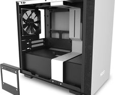 NZXT H210i - Mini-ITX PC Gaming Case - Tempered Glass Side Panel - Integrated RGB Lighting - Steel Construction - White/Black