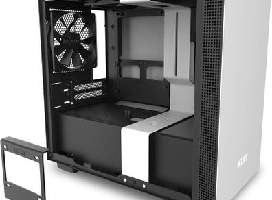 NZXT H210i - Mini-ITX PC Gaming Case - Tempered Glass Side Panel - Integrated RGB Lighting - Steel Construction - White/Black