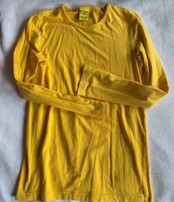 Duns Sweden 100%Organic cotton more than a fling yellow long sleeve t shirt