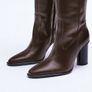 Zara Over The Knee Leather Boots Image 4