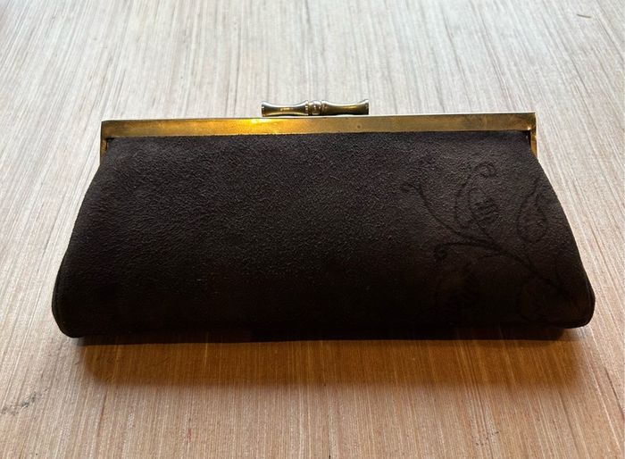 Vintage Suede Leather Clutch Bag