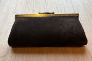 Vintage Suede Leather Clutch Bag