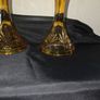 Pair of Art Deco Amber Glass Candleholders Image 5