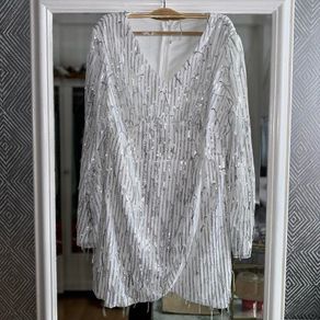 white fringe dress