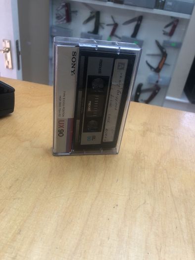 Sharp X-Bass cassette player + Headphones + Cassette