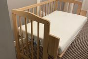 Beautiful wooden co-sleeper (mattress included if you wish)