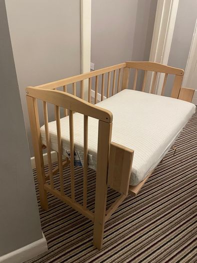 Beautiful wooden co-sleeper (mattress included if you wish)