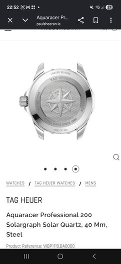 TAG Heuer Aquaracer Professional 200 Solargraph