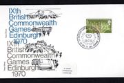 1970 Great Britain cover commemorating 9th Commonwealth Games in Edinburgh in 1970 tying tying 5d British Commonwealth Games Stamp