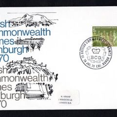 1970 Great Britain cover commemorating 9th Commonwealth Games in Edinburgh in 1970 tying tying 5d British Commonwealth Games Stamp