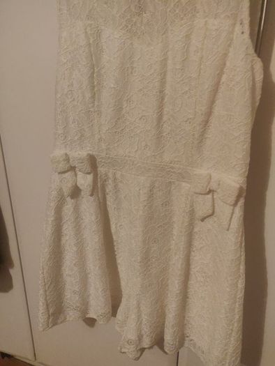 Atmosphere Cream Lace Playsuit with bows