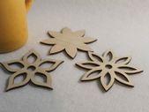 Wooden Coasters Home Decor - set of 4 Flowers Shape