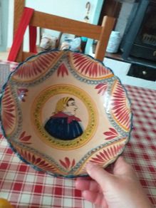 hand painted Normandy dish