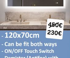 LED Bathroom Mirror 120x70cm Antifog Dual LED