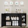 Kitchen Sideboard Cabinet with 2 Doors,Open Compartment, Chest of Drawers, Adjustable Shelf Image 3