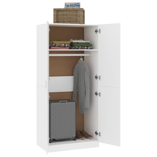 Wardrobe White 80x52x180 cm Chipboard