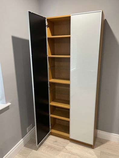 Ikea billy bookcase with glass doors & glass shelves