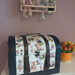 Hand decorated toy chest