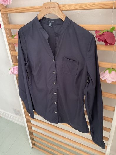 shirt Tommy Hilfiger size us 8 uk 12 navy grandfather collar