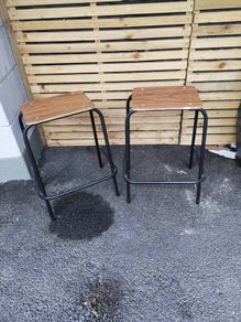 Two old school lab stools