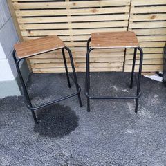 Two old school lab stools
