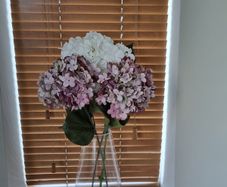 2 Vases & Faux Flowers