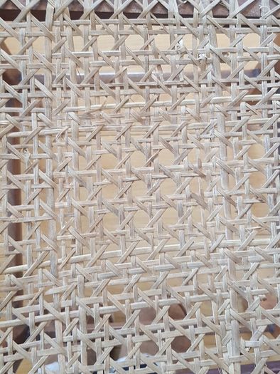 Antique Vintage Chair with Rattan Woven Seat Pad