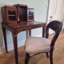 Edwardian inlaid writing desk& carved chair Image 7