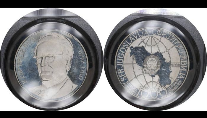 PR67DCAM PCGS 1000 Dinara 1980 Yugoslavia Silver Coin Death Of Tito