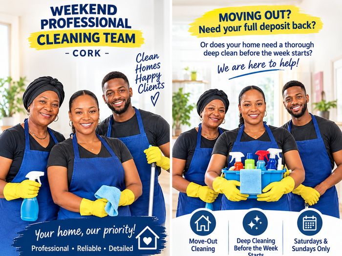 Professional Deep Cleaning & End of Tenancy Service Team of 3 (Cork)