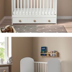 Ikea Gonatt baby cot to toddler bed with mattress and guard