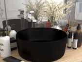 Luxury Wash Basin Round Matt Black 40x15 cm Ceramic