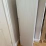 Aveli 1200mm Wall Hung Tall Bathroom Storage Cabinet Cupboard Matt White Fluted Image 2