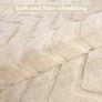 Rugs Living Room 120x170 cm, Beige Rug Non Slip Geometric Carpet, Fluffy Shaggy Area Rugs for Bedroom Lounge Kids Office Image 4