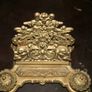 Antique Brass Desk Set Inkwell with Letter Holder with Art Nouveau motif 12" x 8" H-8" Image 2